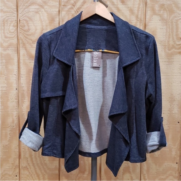 Dolan Collection For Anthropologie Blue Knit Jacket. MSRP $148.00 Size XS - Picture 2 of 7